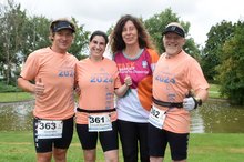 Zufrieden nach dem Lorscher Triathlon (von links): Harald Ernst, Patrizia Spaulding, Claudia Geiger und Michael Lofink.